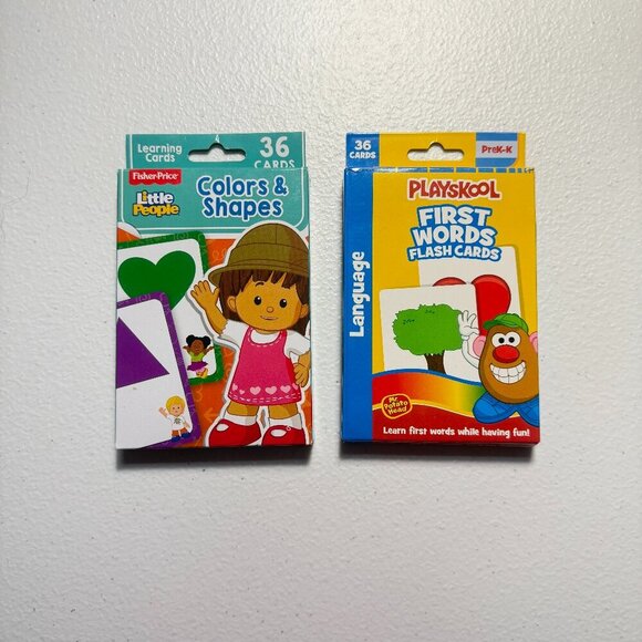 Other - Fisher Price Colors & Shapes + Playskool First Words Flash Cards Set 36 Cards
